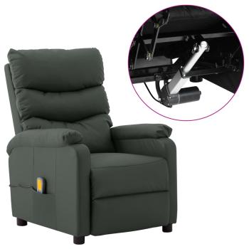 Massagesessel Elektrisch Grau Kunstleder