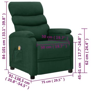 Massagesessel Dunkelgrün Stoff