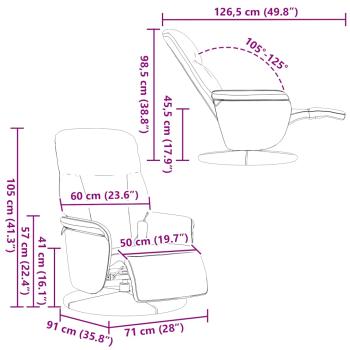 Massagesessel mit Fußteil Schwarz Samt
