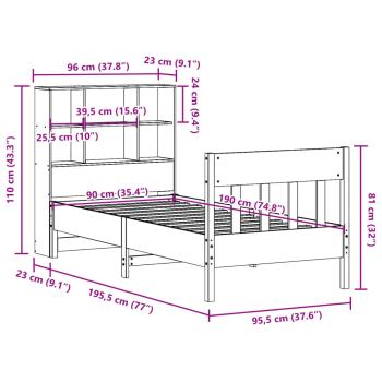 Massivholzbett ohne Matratze Weiß 90x190 cm Kiefernholz
