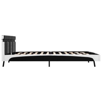 Bettgestell mit LED Schwarz Kunstleder 180x200 cm
