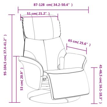 Massagesessel mit Fußteil Braun Kunstleder