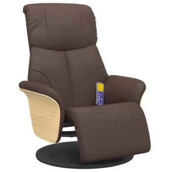 Massagesessel mit Fußteil Braun Kunstleder