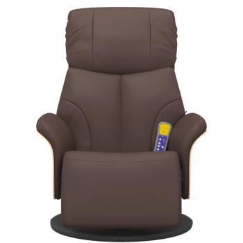 Massagesessel mit Fußteil Braun Kunstleder