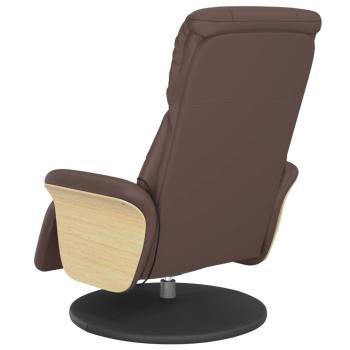 Massagesessel mit Fußteil Braun Kunstleder