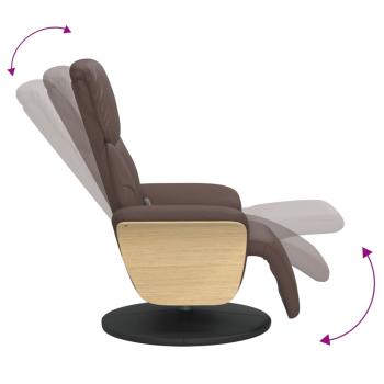 Massagesessel mit Fußteil Braun Kunstleder