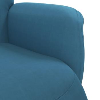 Relaxsessel mit Fußteil Blau Samt