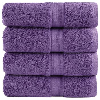 ARDEBO.de - Premium-Gästetücher SOLUND 4 Stk. Lila 30x50 cm 600 g/m²
