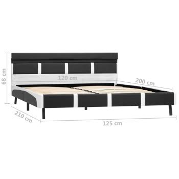 Bettgestell mit LED Grau Kunstleder 120×200 cm
