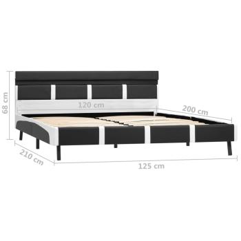 Bettgestell mit LED Grau Kunstleder 120×200 cm