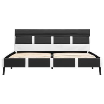Bettgestell mit LED Grau Kunstleder 120×200 cm