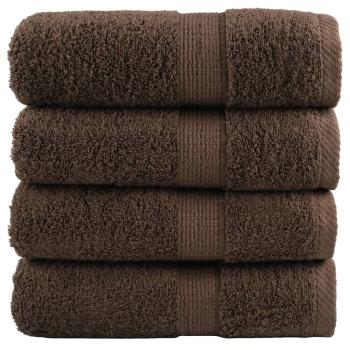ARDEBO.de - Premium-Gästetücher SOLUND 4 Stk. Braun 30x50 cm 600 g/m²