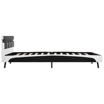 Bettgestell mit LED Schwarz Kunstleder 160x200 cm