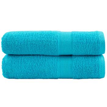 ARDEBO.de - Premium-Handtücher SOLUND 2 Stk. Türkis 50x100 cm 600 g/m²