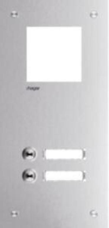 ARDEBO.de Hager RTQ102X Frontplatte intercom mono, 2 Tasten + Namensschild, 315x150x32mm, Edelstahl