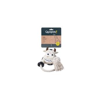 ARDEBO.de Quapas Dog Toy Fun Latex Cow with Rope
