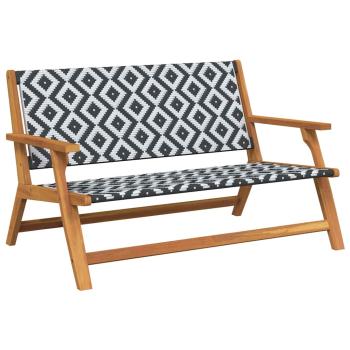 Gartenstühle mit Tisch 4er Set Schwarz und Weiß aus massivem Akazienholz