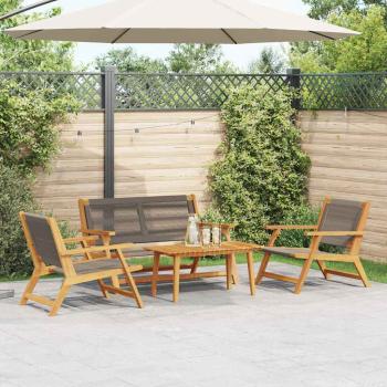 ARDEBO.de - 4-tlg. Garten-Sitzgruppe Grau Massivholz Akazie
