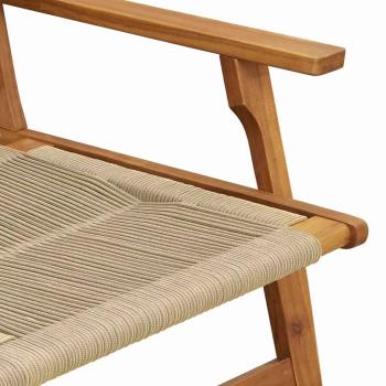 Gartenstühle und Tisch 4er Set Beige aus massivem Akazienholz