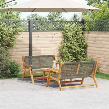 ARDEBO.de - Gartenstühle mit Tisch 3er Set Grau Akazienholz