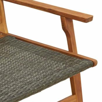 Gartenstühle mit Tisch 3er Set Grau Akazienholz