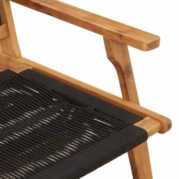 Gartenstuhl-Set mit Tisch, 5 Teile, Schwarz, Akazienholz