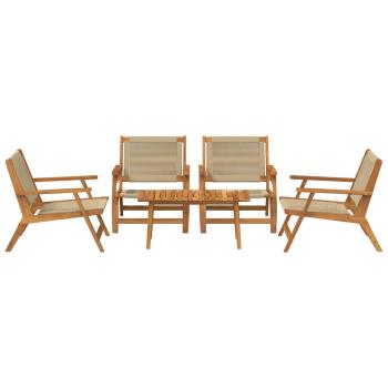 5-tlg. Garten-Sitzgruppe Beige Massivholz Akazie
