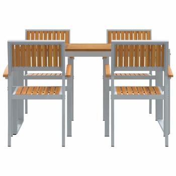 Garten Essgruppe 5 pcs Grau Massivholz Akazie