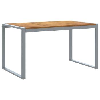 7-teiliges Gartentisch-Set aus massivem Akazienholz und Metall