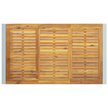 7-teiliges Gartentisch-Set aus massivem Akazienholz und Metall