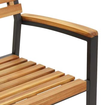 5-teiliges Garten Essset aus massivem Akazienholz und Metall