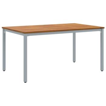 5-teiliges Garten-Esszimmer-Set aus massivem Akazienholz und Metall