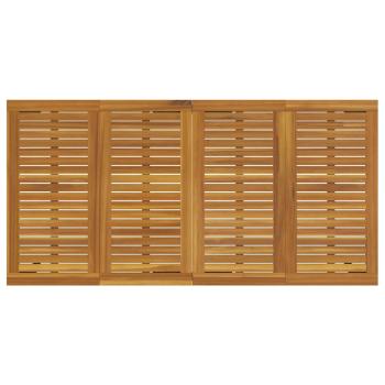 7-teiliges Gartentisch-Set aus massivem Akazienholz und Metall