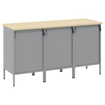 Werkbank mit Schubladen 3 pcs Schwarz und Grau 150 x 55 x 85 cm