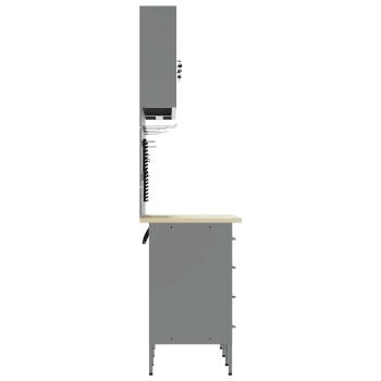 8-teiliges Werkstatt-Schrank- und Pegboard-Set in Schwarz aus MDF und Metall