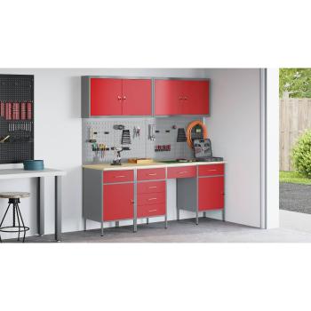 10-tlg. Werkbank-Set Rot Stahl