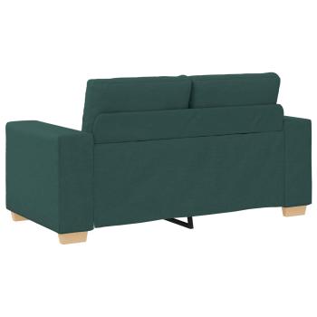 Sofa 3 pcs Dunkelgrün 221 x 80 x 80 cm Leinenmischgewebe