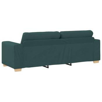 Sofa 3 pcs Dunkelgrün 221 x 80 x 80 cm Leinenmischgewebe