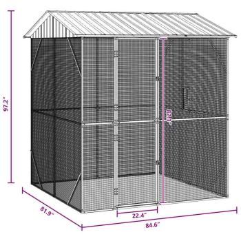 Voliere Anthrazit 210x227x247 cm Stahl