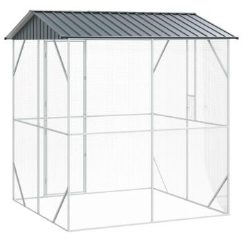 Voliere Anthrazit 210x227x247 cm Stahl