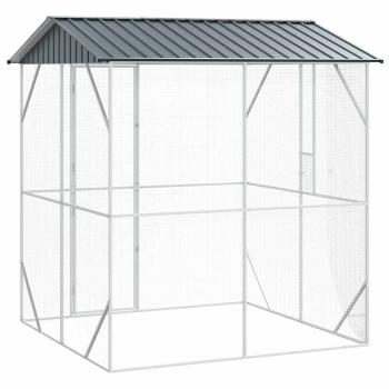 Voliere Anthrazit 210x227x247 cm Stahl