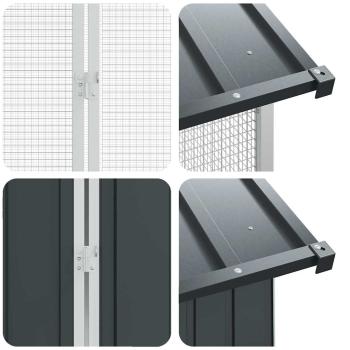 Vogelvoliere mit Erweiterung Anthrazit 310x442x247 cm aus Stahl
