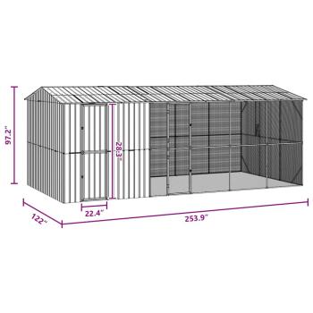 Vogelkäfig Anthrazit 645 x 310 x 247 cm Verzinkter Stahl
