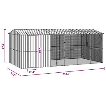 Vogelkäfig Anthrazit 645 x 310 x 247 cm Verzinkter Stahl