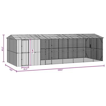 Vogelkäfig Anthrazit 860 x 310 x 247 cm Verzinkter Stahl