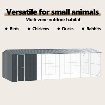 Vogelkäfig Anthrazit 860 x 310 x 247 cm Verzinkter Stahl