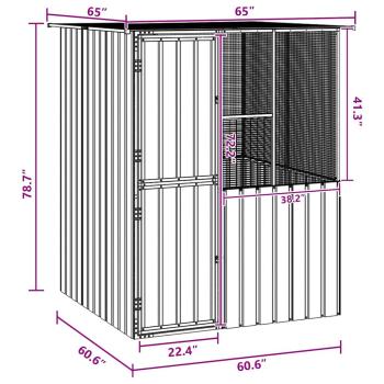 Vogelkäfig Anthrazit 215x78x200 cm Verzinkter Stahl