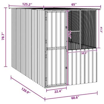 Vogelkäfig Anthrazit 215x78x200 cm Verzinkter Stahl