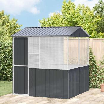 ARDEBO.de - Vogelkäfig Anthrazit 215x78x200 cm Verzinkter Stahl