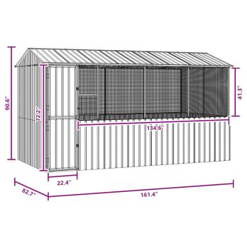 Vogelkäfig Anthrazit 215x78x200 cm Verzinkter Stahl